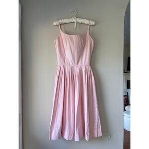 Vintage 50's Bobbie Brooks Pink Cotton Pleated A-Line Dress